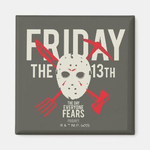 Fredag den 13 Vapen Kor Hockey Mask Magnet
