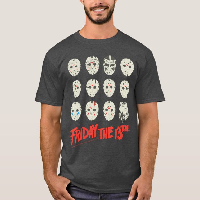 Fredag den 13e Halloween-designmasker vän T Shirt (Framsida)