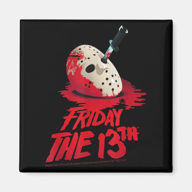 Fredag den trettonde maskblodet Halloween-designen Magnet (Framsidan)