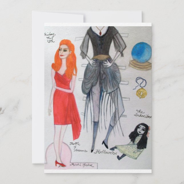 Fredag den trettonde Pappra dockan Inbjudningar (Framsida)