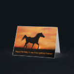 Fredag för Friend Cute Horse Grattis på födelsedag Kort<br><div class="desc">Skicka ett vackert kort med ett underbart meddelande. Det här vänskapen är bara för din vän.  Du kan redigera skyddet ändå.  En söt spirade arabisk häst på framsidan.</div>