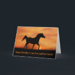 Fredag för Friend Cute Horse Grattis på födelsedag Kort<br><div class="desc">Skicka ett vackert kort med ett underbart meddelande. Det här vänskapen är bara för din vän.  Du kan redigera skyddet ändå.  En söt spirade arabisk häst på framsidan.</div>
