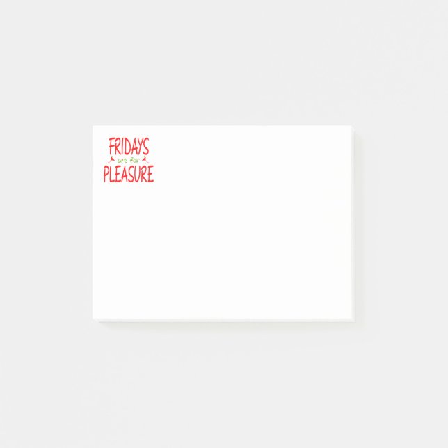 Fredag gläder sig åt post-it block (Framsida)