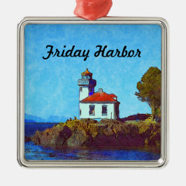 Fredag Harbour Lime Kiln Lighthouse Framed Ornamen Julgransprydnad Metall