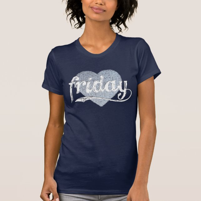 Fredag Kärlek i Chalk Heart T Shirt (Framsida)