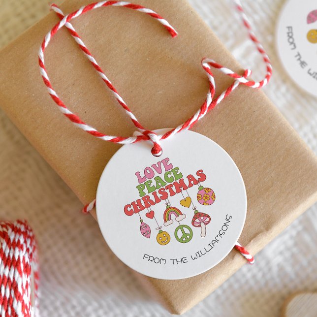 Fredag Kärlek jul | Groovy Helgdag Gift Märkre Gåvor Etiketter (Skapare uppladdad)