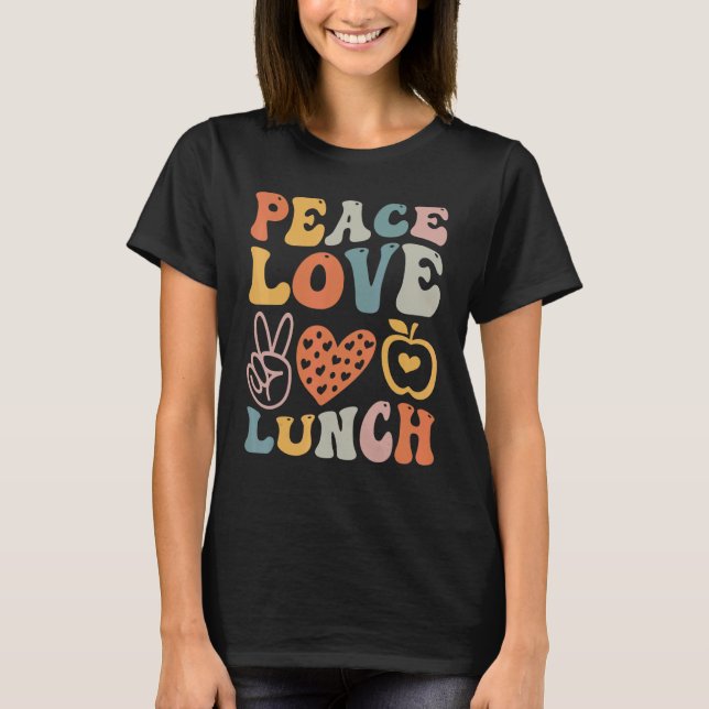 Fredag kärlek lunch dam retro groovy lunch dam Til T Shirt (Framsida)