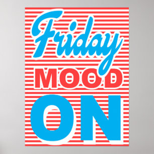 Fredag Mood On, roligt poster, typografi poster