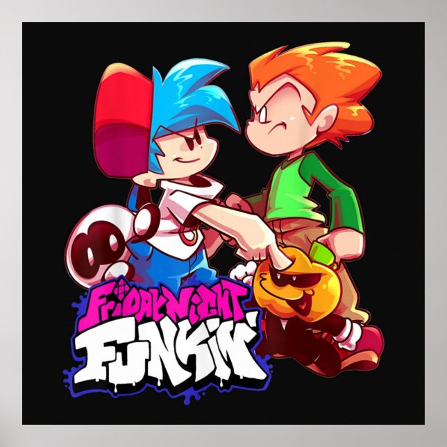 Fredag Night Funkin Boykompis och Pico Poster (Framsidan)