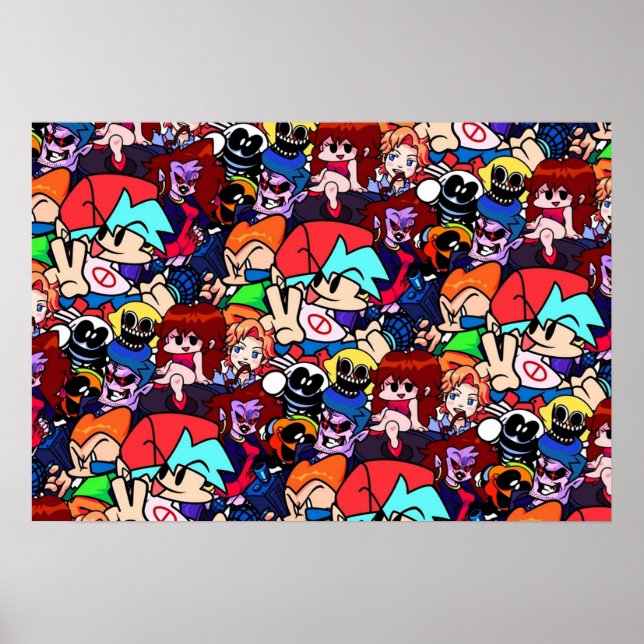 Fredag Night Funkin Collage Poster (Framsidan)