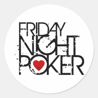 Fredag Night Poker Runt Klistermärke