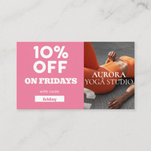 Fredag Rabattkod Speciell Yoga Studio Visitkort