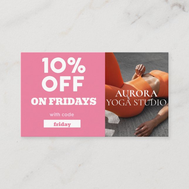 Fredag Rabattkod Speciell Yoga Studio Visitkort (Framsida)