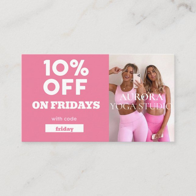 Fredag Rabattkod Speciell Yoga Studio Visitkort (Framsida)