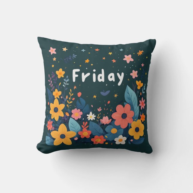 Fredag, tid att blomstra kudde (Framsida)