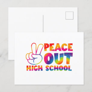 Fredag ut High School Tie Dye Sista Skoldagen Vykort