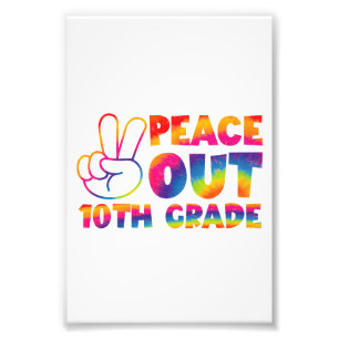 Fredag ut tionde klass Tie Dye Sista dagen 10:e Fototryck