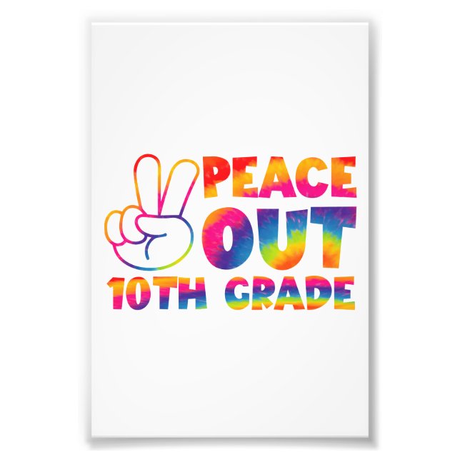 Fredag ​​ut tionde klass Tie Dye Sista dagen 10:e  Fototryck (Framsidan)
