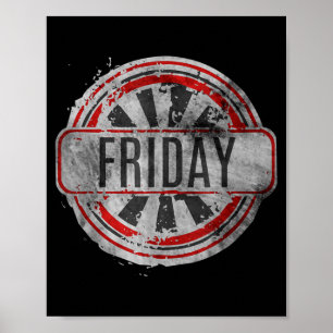Fredag Vintage fredag 80-tal Retro Morgon Dag Veck Poster