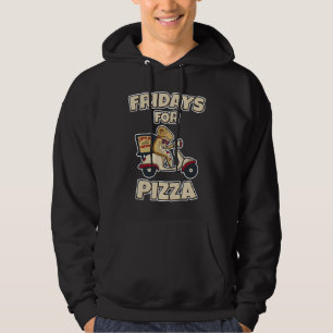 Fredagar För Pizzaleverans Service Scooter Hoodie