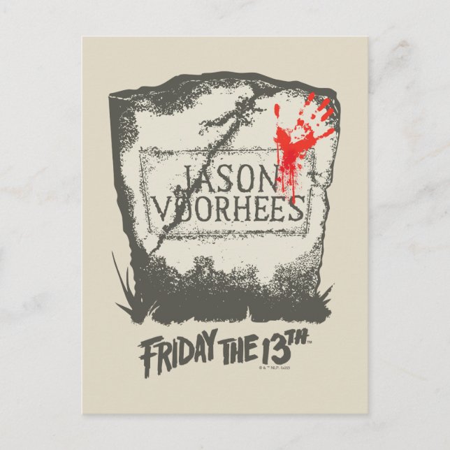 Fredagen den 13:e | Jason Voorhees gravsten Vykort (Framsida)