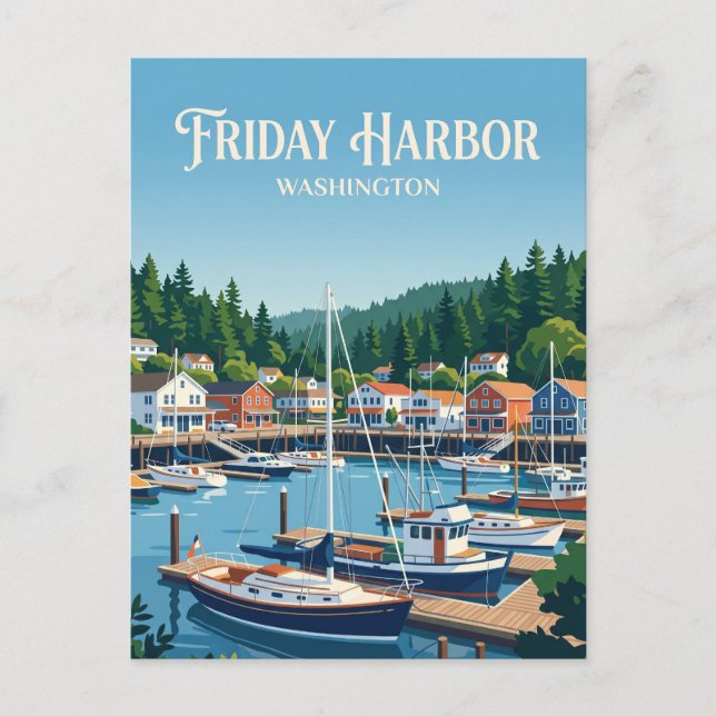 Fredagshamn, San Juan Island USA Vykort (Framsida)