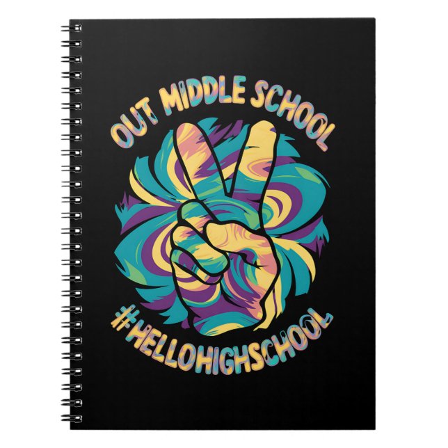 Fredagsmys Mitt Hello High School Tie Dye  Anteckningsbok (Framsidan)