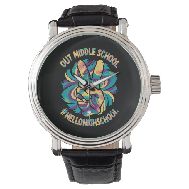Fredagsmys Mitt Hello High School Tie Dye  Armbandsur (Framsida)
