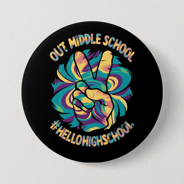 Fredagsmys Mitt Hello High School Tie Dye  Knapp (Framsida)