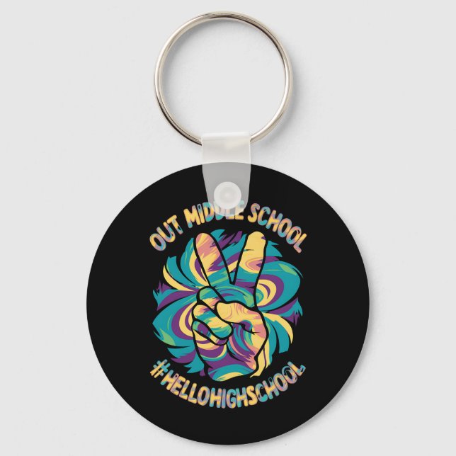 Fredagsmys Mitt Hello High School Tie Dye  Nyckelring (Framsida)