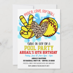 Fredagsmys Softboll Poolparty Inbjudan