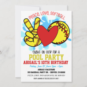 Fredagsmys Softboll Poolparty Inbjudan