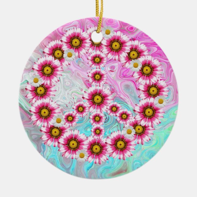 Fredblommor porcelain-prydnadsföremål julgransprydnad keramik (Framsidan)