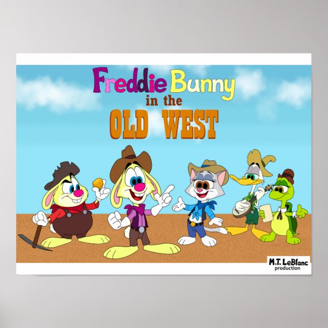 Freddie Bunny i det gamla västern-affisch Poster (Framsidan)