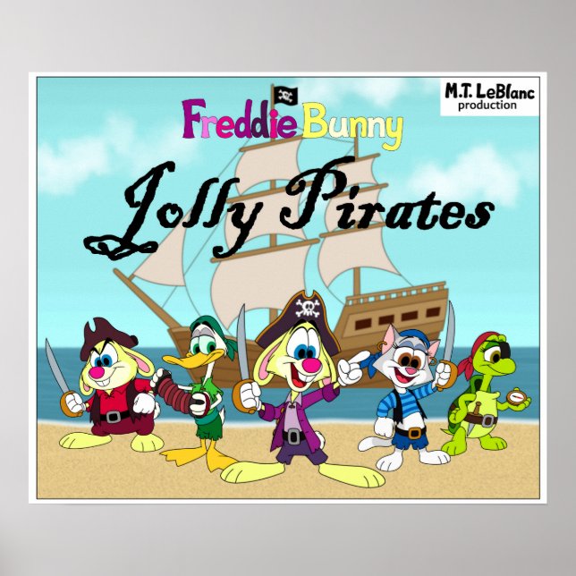 Freddie Bunny Jolly Pirates affisch (Framsidan)