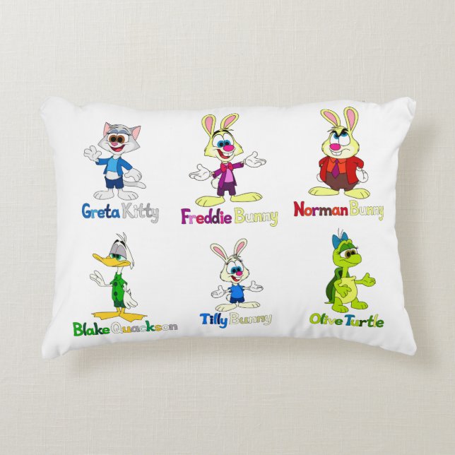 Freddie Bunny och gänget  Prydnadskudde (Framsidan)