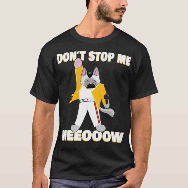 Freddie Meowcury Freddy Mercury som Cat Classic. T Shirt (Framsida)