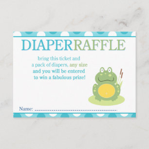 Freddy Frog Baby Shower Diaper Raffle Card Inbjudningar