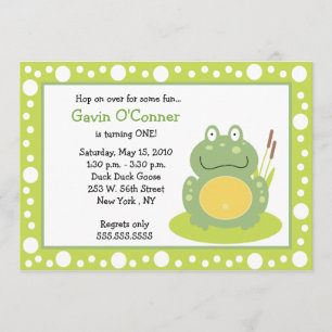 Freddy Frog Froggy Birthday 5x7-inbjudan Inbjudningar