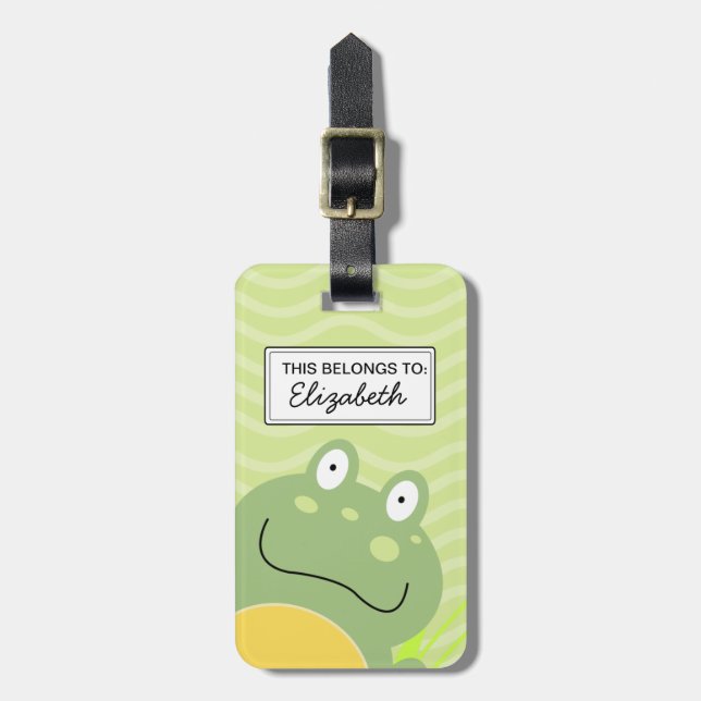Freddy the Frog Anpassningsbar Bagagetikett Bagagebricka (Vertikal Framsida)