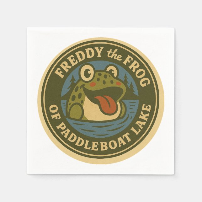 Freddy the Frog of Paddleboat Lake Napkins  Pappersservett (Framsidan)