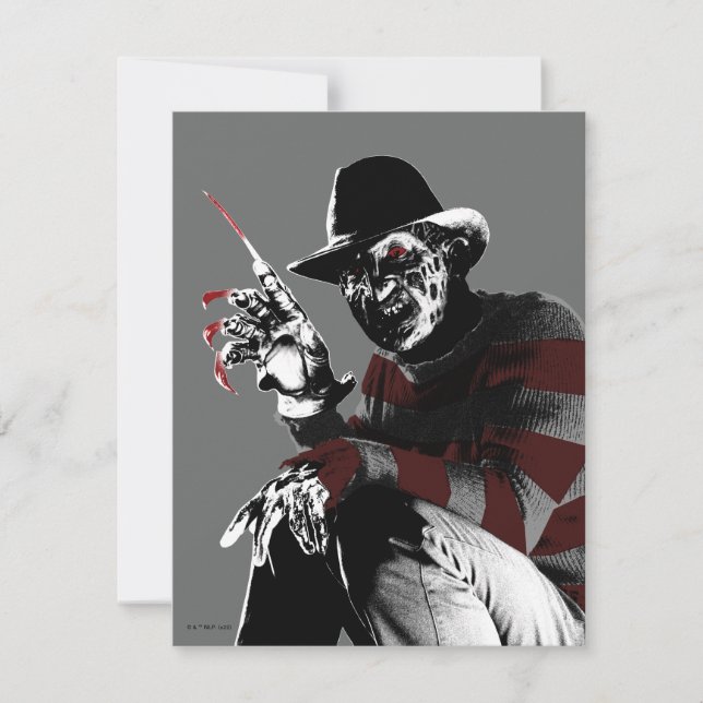 Freddy vs. Jason | Freddy röd i ansiktet Anteckningskort (Framsida)