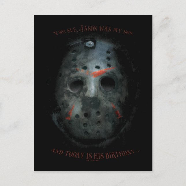 Freddy vs. Jason | Jason Mask Quote Vykort (Framsida)