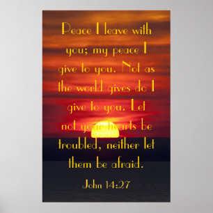 Freden av för John för Jesus bibelverse affischen Poster
