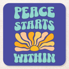 Freden börjar inom underlägg papper kvadrat