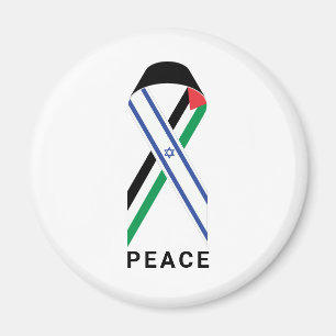 Freden för Israel och Palestina, flagga vit Magnet