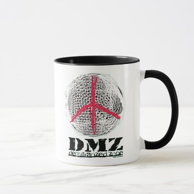 Freden Globe No war No Hate Demilitarized Zon DMZ Mugg (Höger)