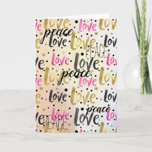 Freden guld Rosa Black Confetti Kärlek Kort