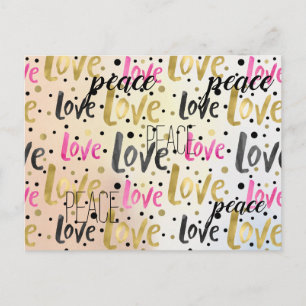 Freden guld Rosa Black Confetti Kärlek Vykort
