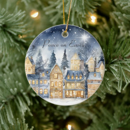 Freden i Earth Village Himmel Star-familjen Namn Julgransprydnad Keramik